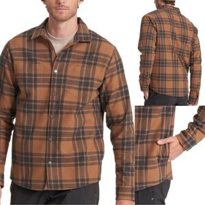 VUORI Plaid Range Shirt Jacket, Camel/Black, Medium, NWOT